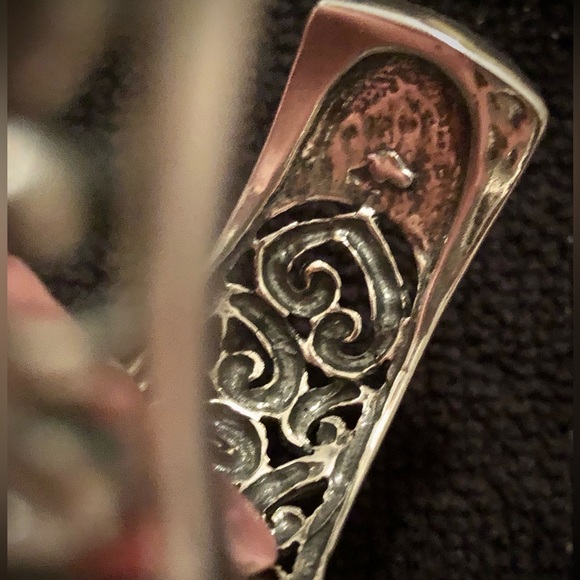 Vintage Silver Heart Scroll Cuff Bracelet - Picture 7 of 7